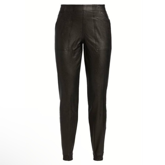 Spanx Leather Like Jogger Pull On Pant Noir Black Medium - Picture 16 of 16